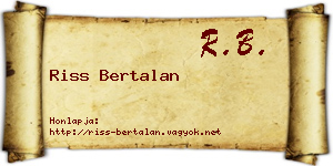 Riss Bertalan névjegykártya