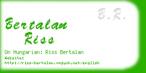bertalan riss business card